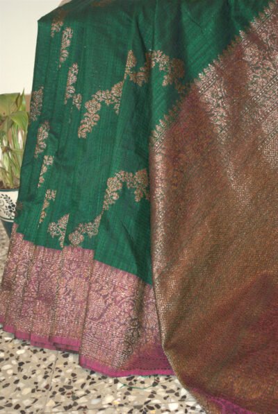 Home jal (jaal) banarasi on dupion silk